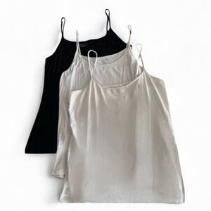 14th & Union White Camisole XL / 2 Faded Glory Tank Tops in Black / White Sz XL